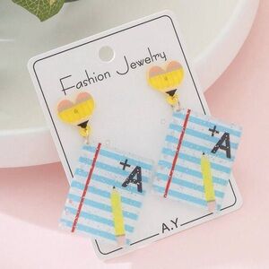 Heart and Notebook Earrings